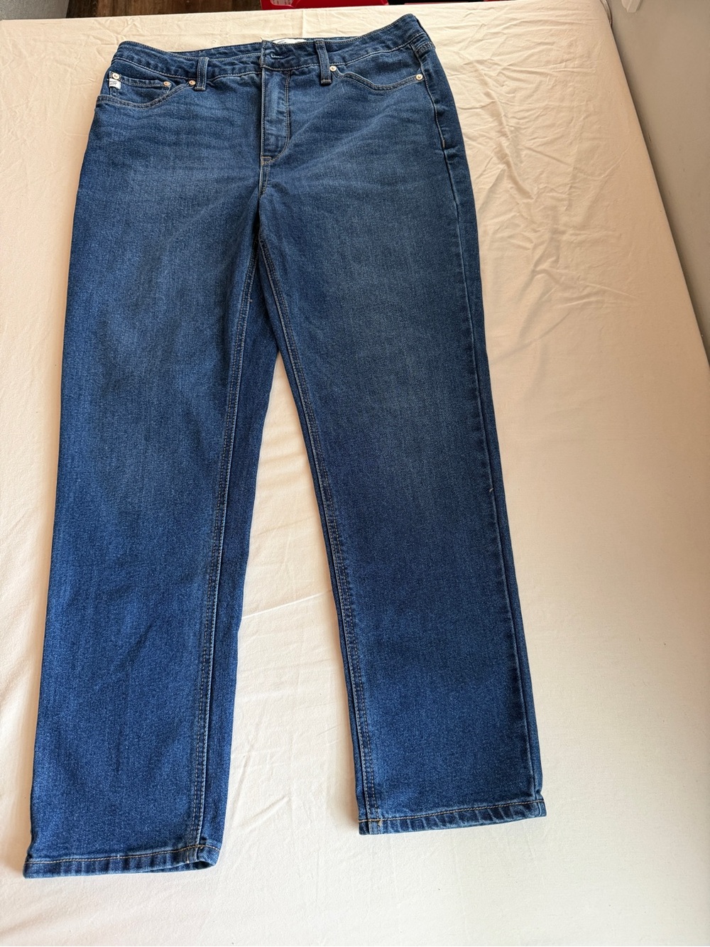 Seven7 Women's Straight-Leg Jeans in Dark Blue Denim
